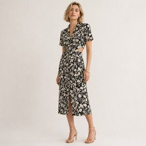 Old Navy Floral Cutout Midi Dress Sz S